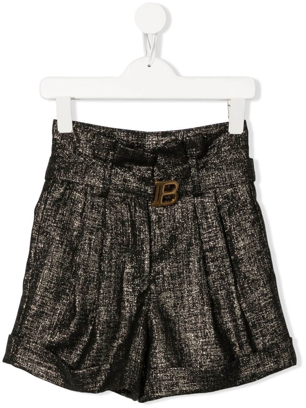 Image 1 of Balmain Kids metallic high-waisted shorts