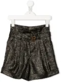 Balmain Kids metallic high-waisted shorts - Black