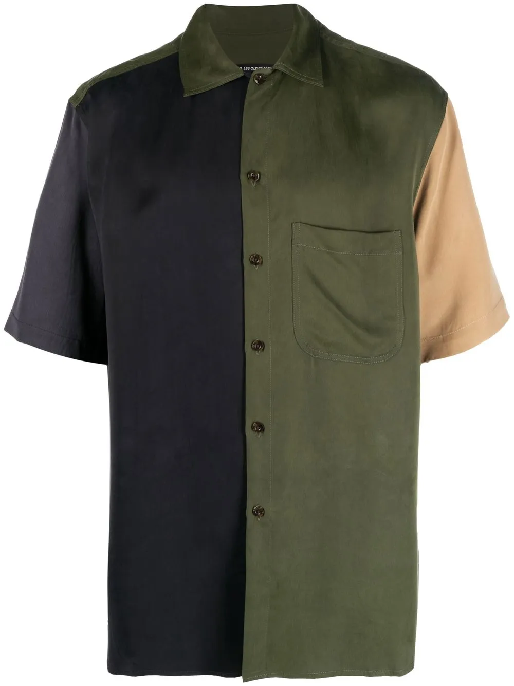 

Song For The Mute colour-block short-sleeve shirt - Green