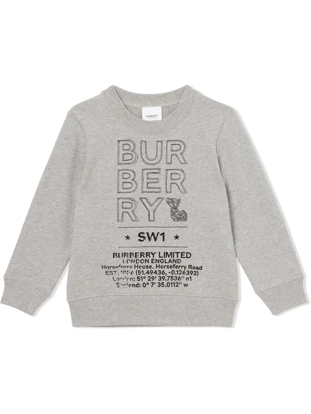 

Burberry Kids sudadera con logo gráfico estampado - Gris