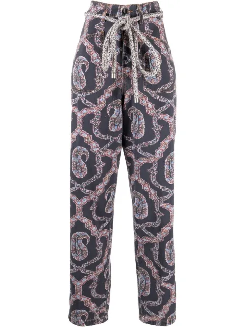 ETRO abstract-pattern tapered-leg trousers