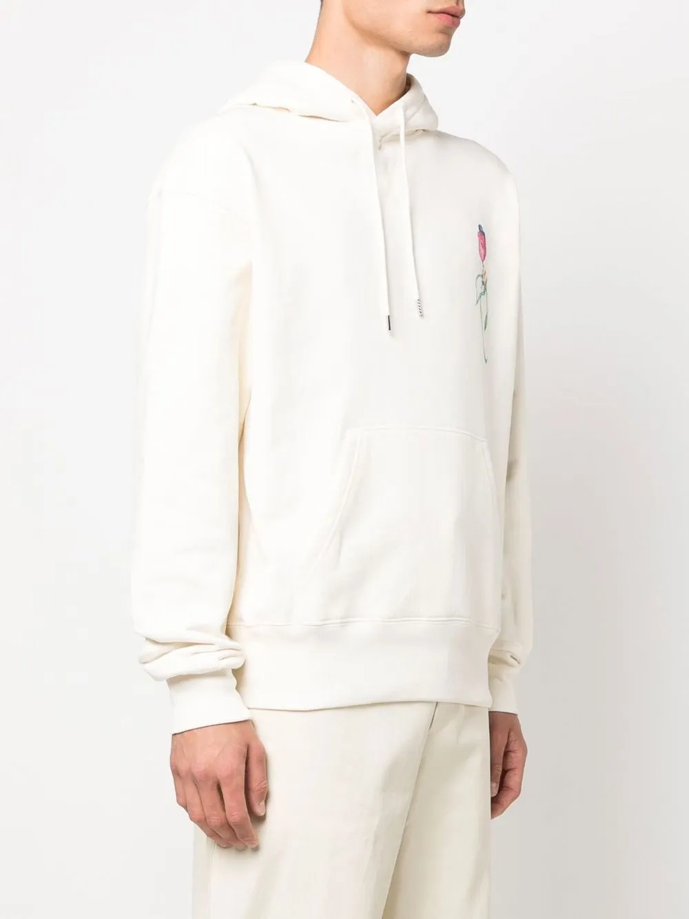 Soulland Flower Print Drawstring Hoodie Neutrals Farfetch