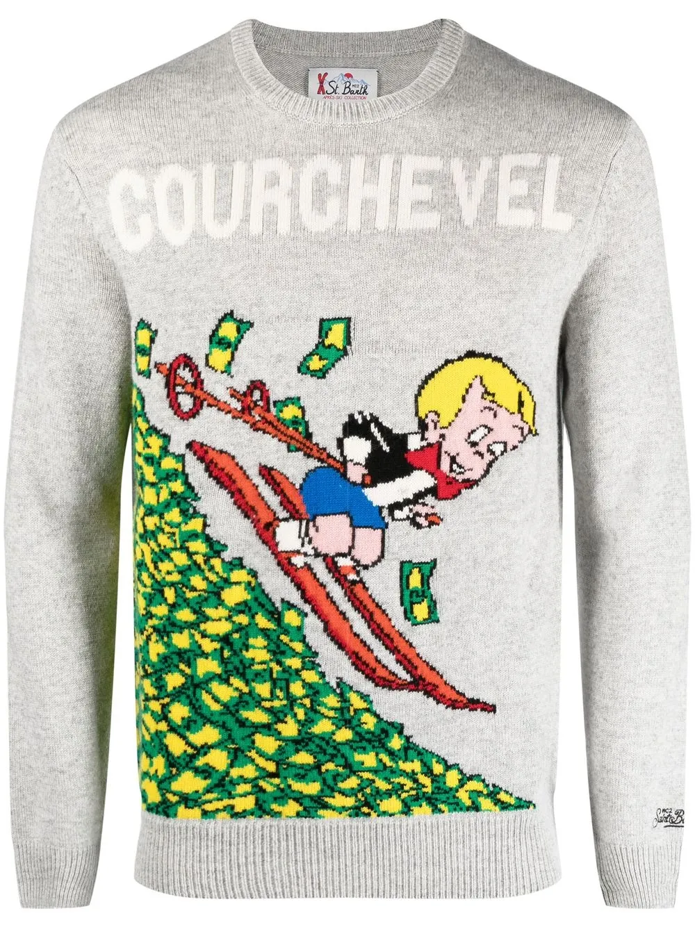 

MC2 Saint Barth graphic-intarsia knit jumper - Grey