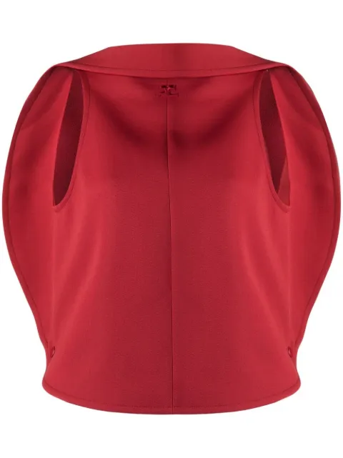 Courrèges sleeveless cape blouse