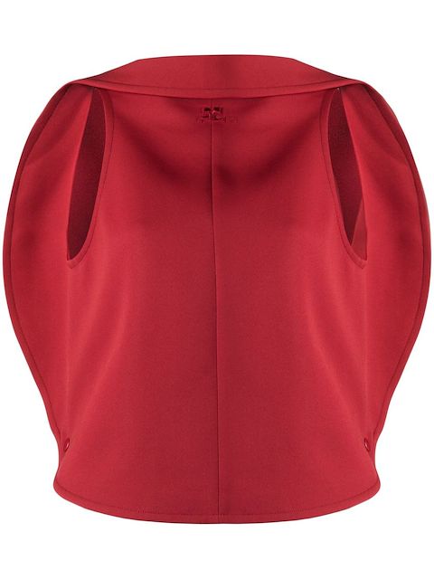Courrèges sleeveless cape blouse