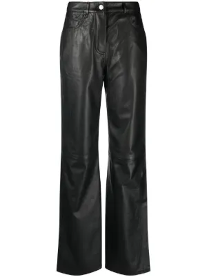 Nero Pantaloni Charlene a gamba ampia Farfetch Donna Abbigliamento Pantaloni e jeans Pantaloni Pantaloni chinos 