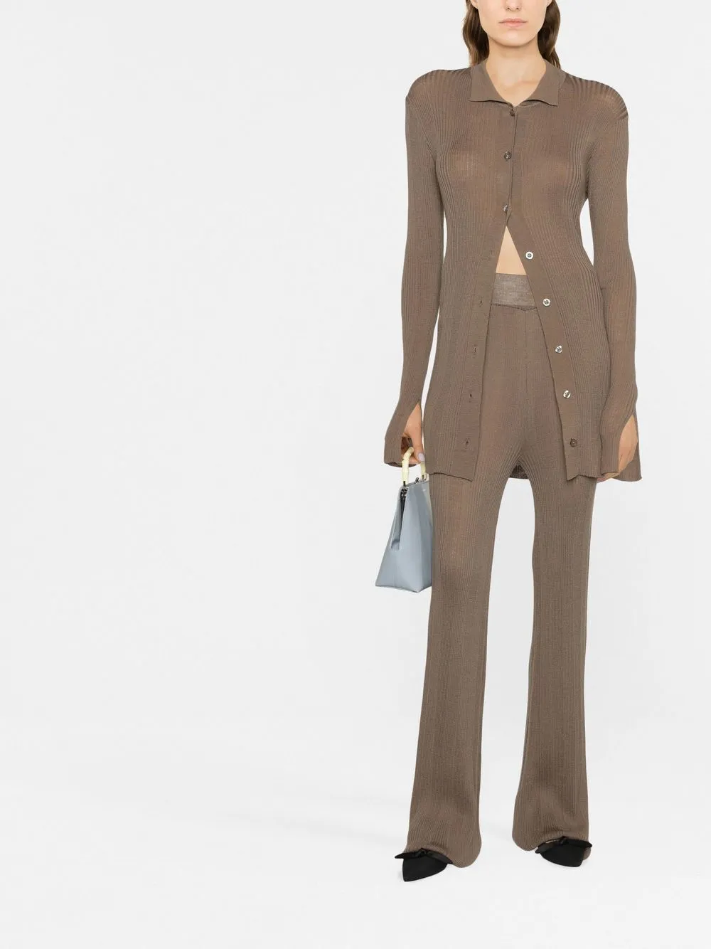 Remain Birger Christensen Kulia Knit Wool Cardigan In Brown
