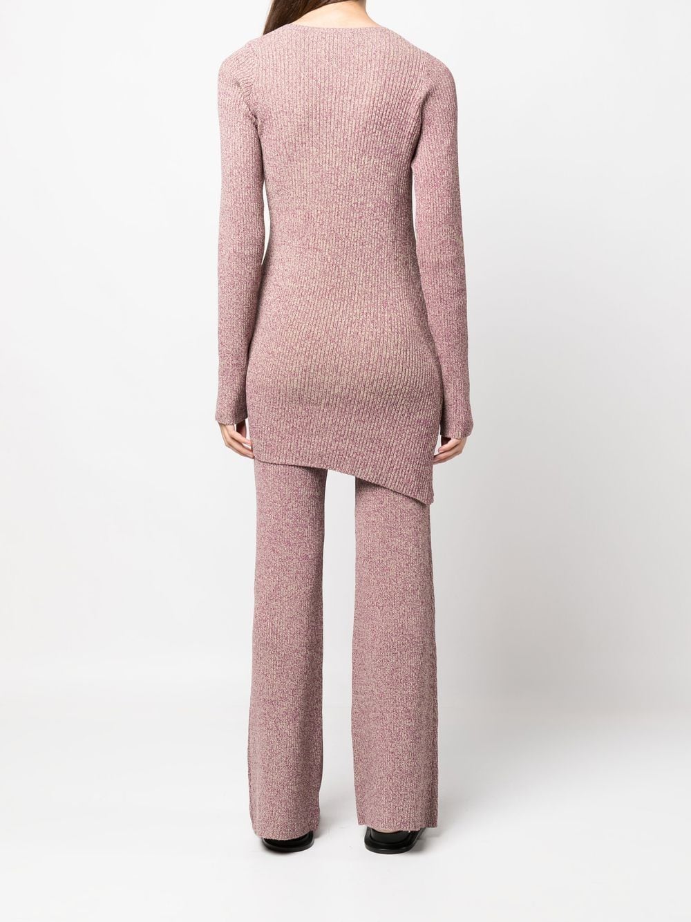 Shop Remain Mélange-knit Asymmetrical Jumper In Violett