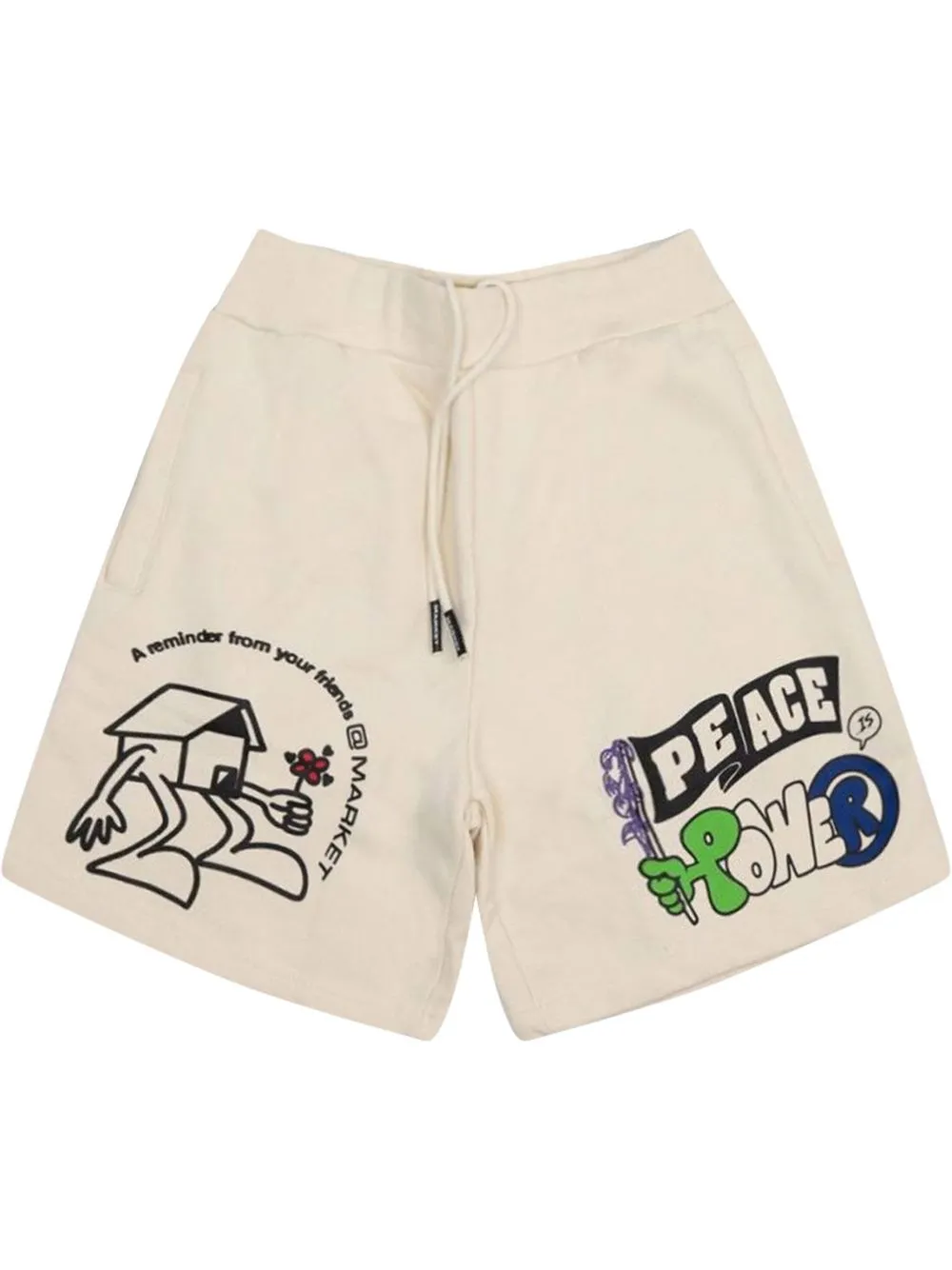 

MARKET shorts deportivos Peace and Power - Neutro