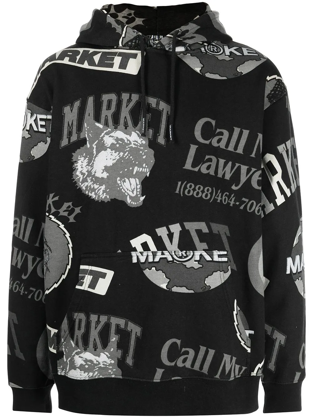 

MARKET hoodie con monograma - Negro