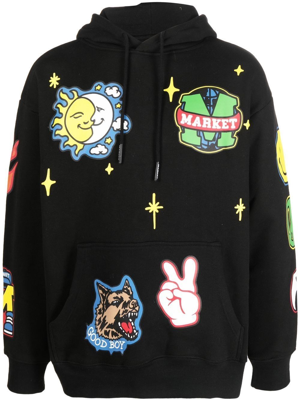 

MARKET hoodie Good Boy con estampado gráfico - Negro