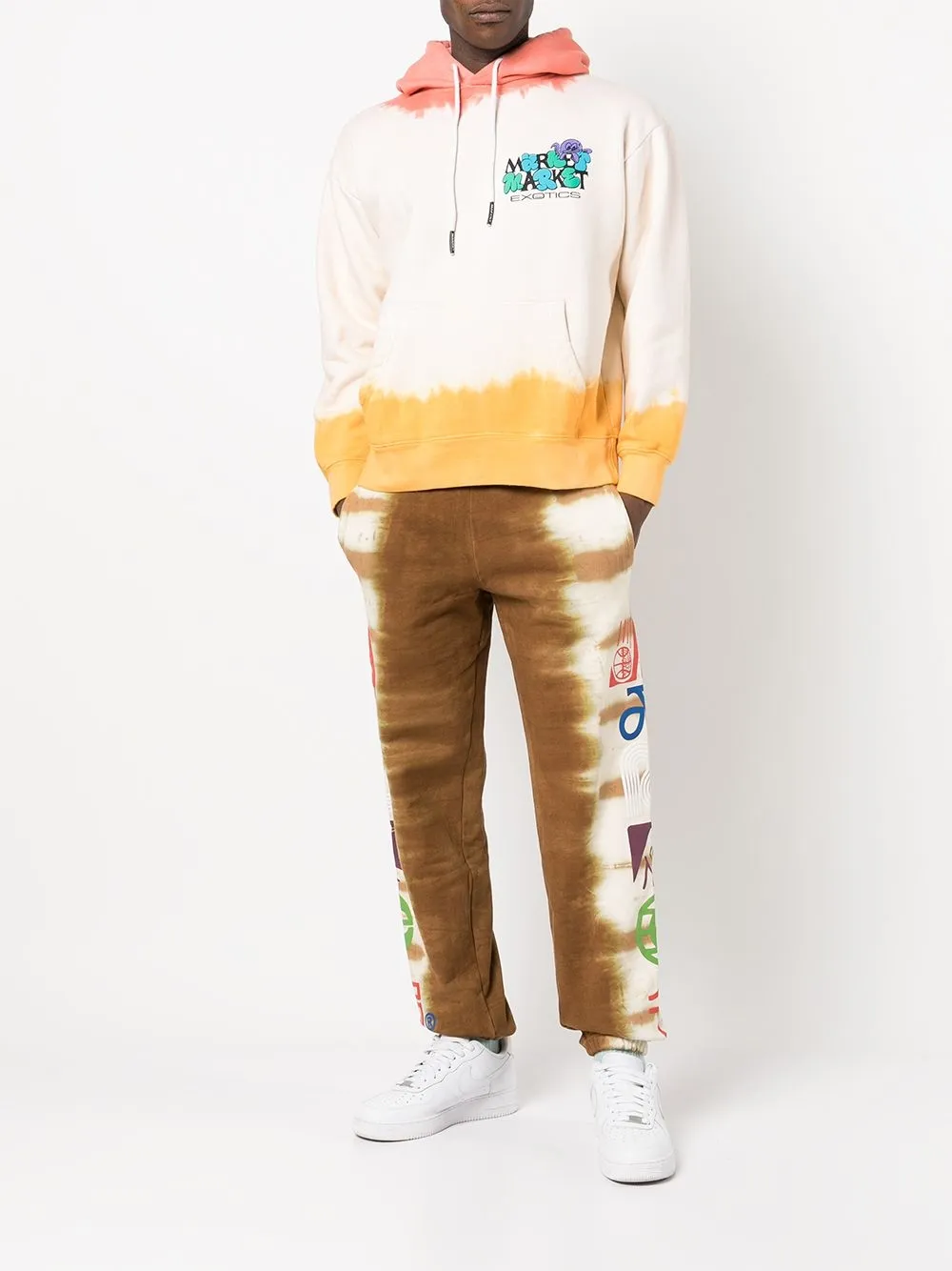 MARKET Hoodie met tie-dye print - Wit