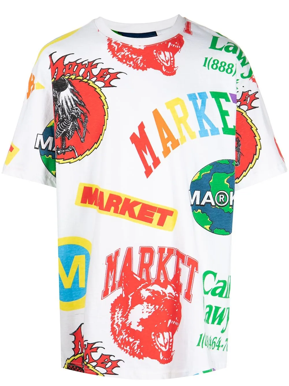 

MARKET playera con monograma estampado - Blanco