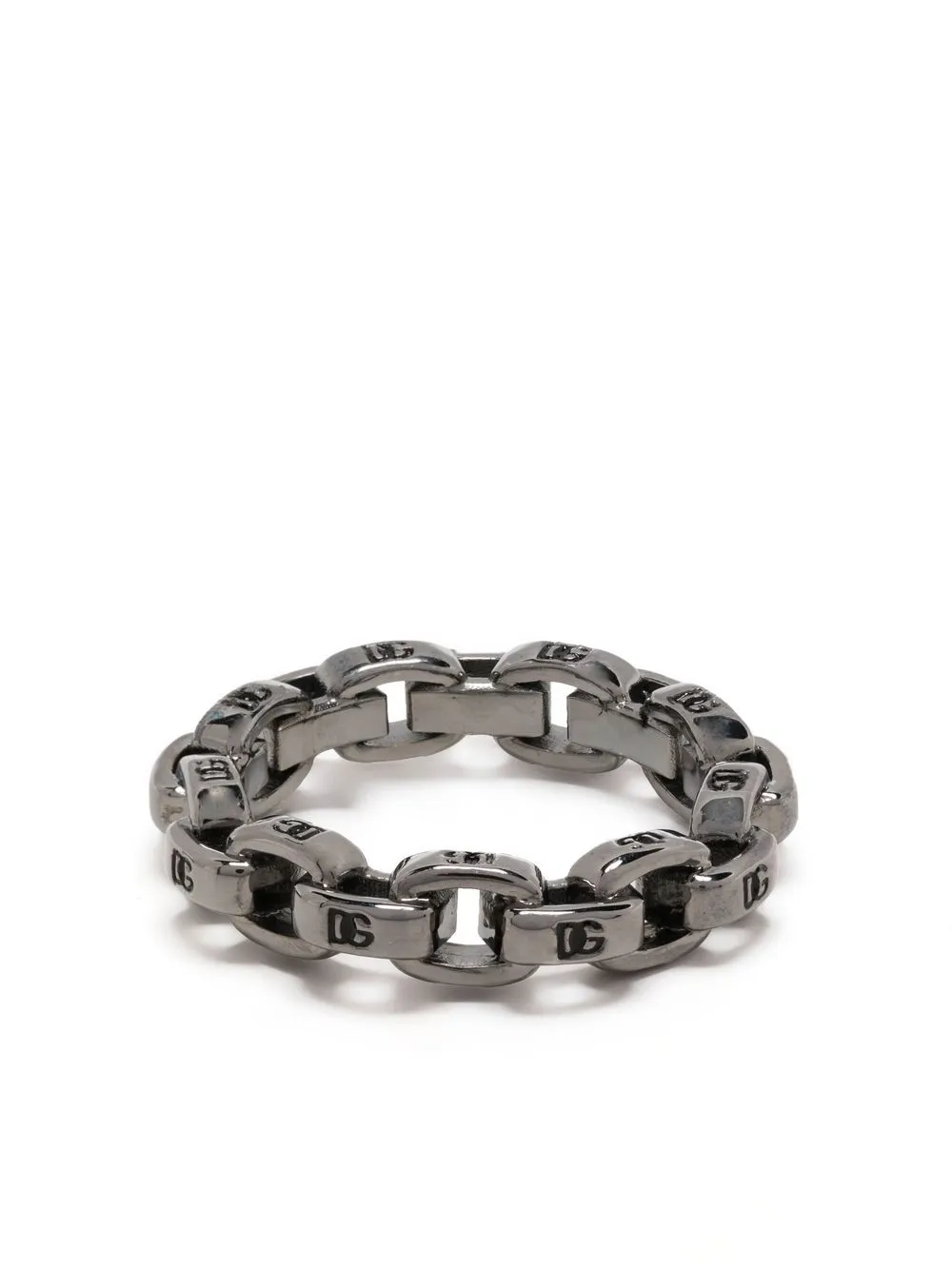 

Dolce & Gabbana logo-engraved chain-link ring - Silver