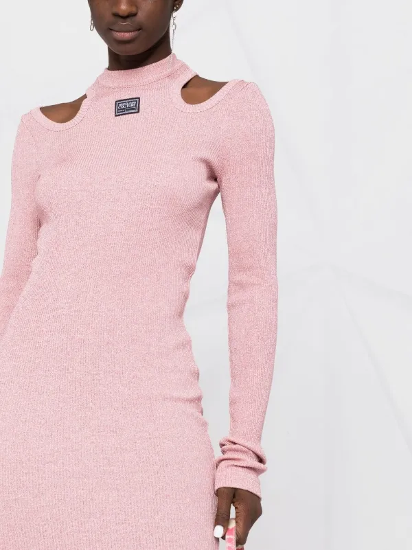 Versace Jeans Couture cut-out Knitted Dress | Pink | FARFETCH JO