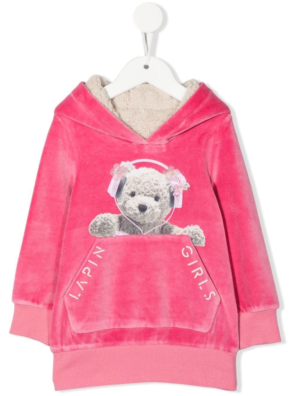 Lapin House Teddy bear-print Hooded Dress - Farfetch