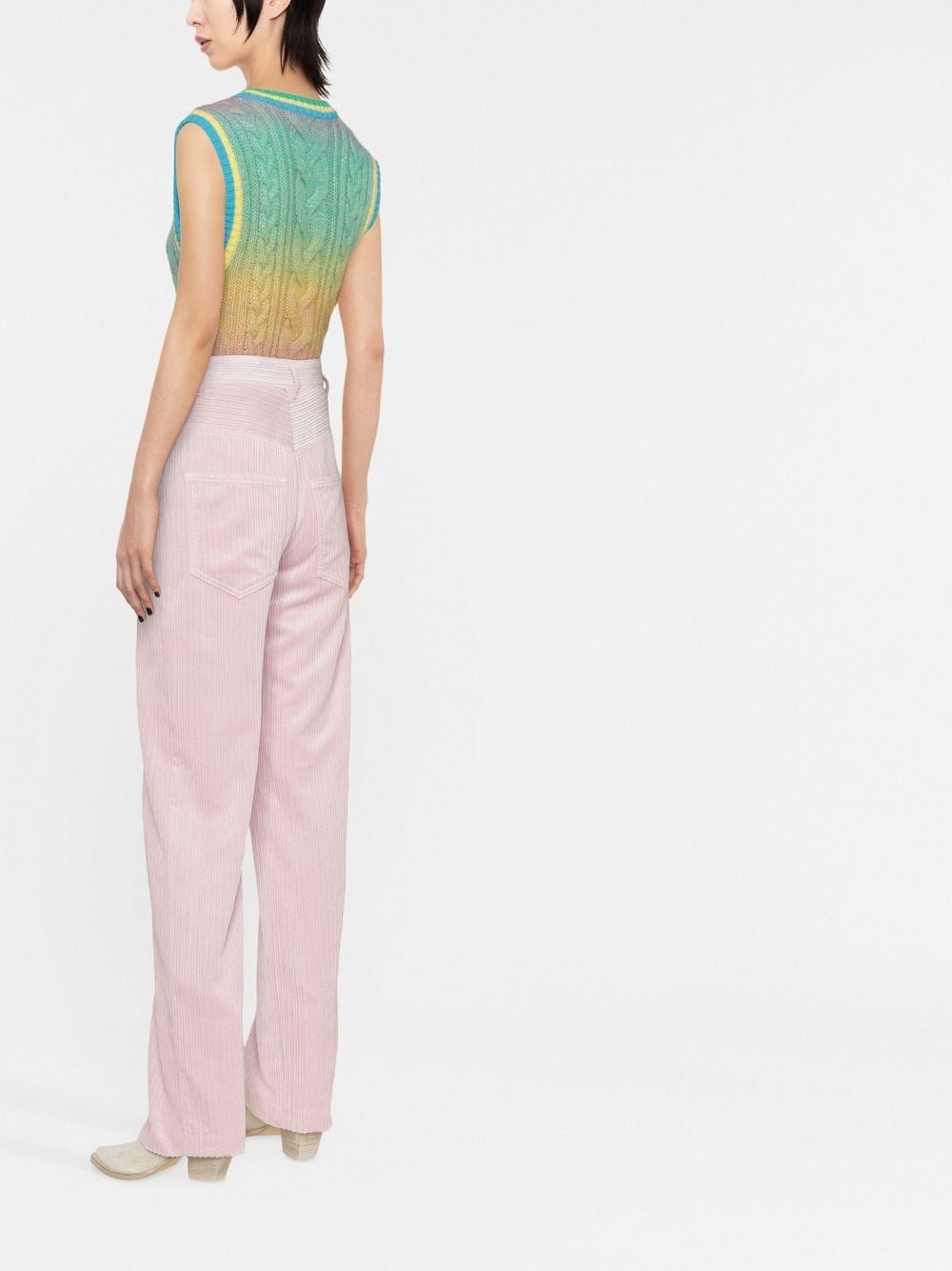 Shop Isabel Marant Milorsy Corduroy Velvet Trousers In Pink