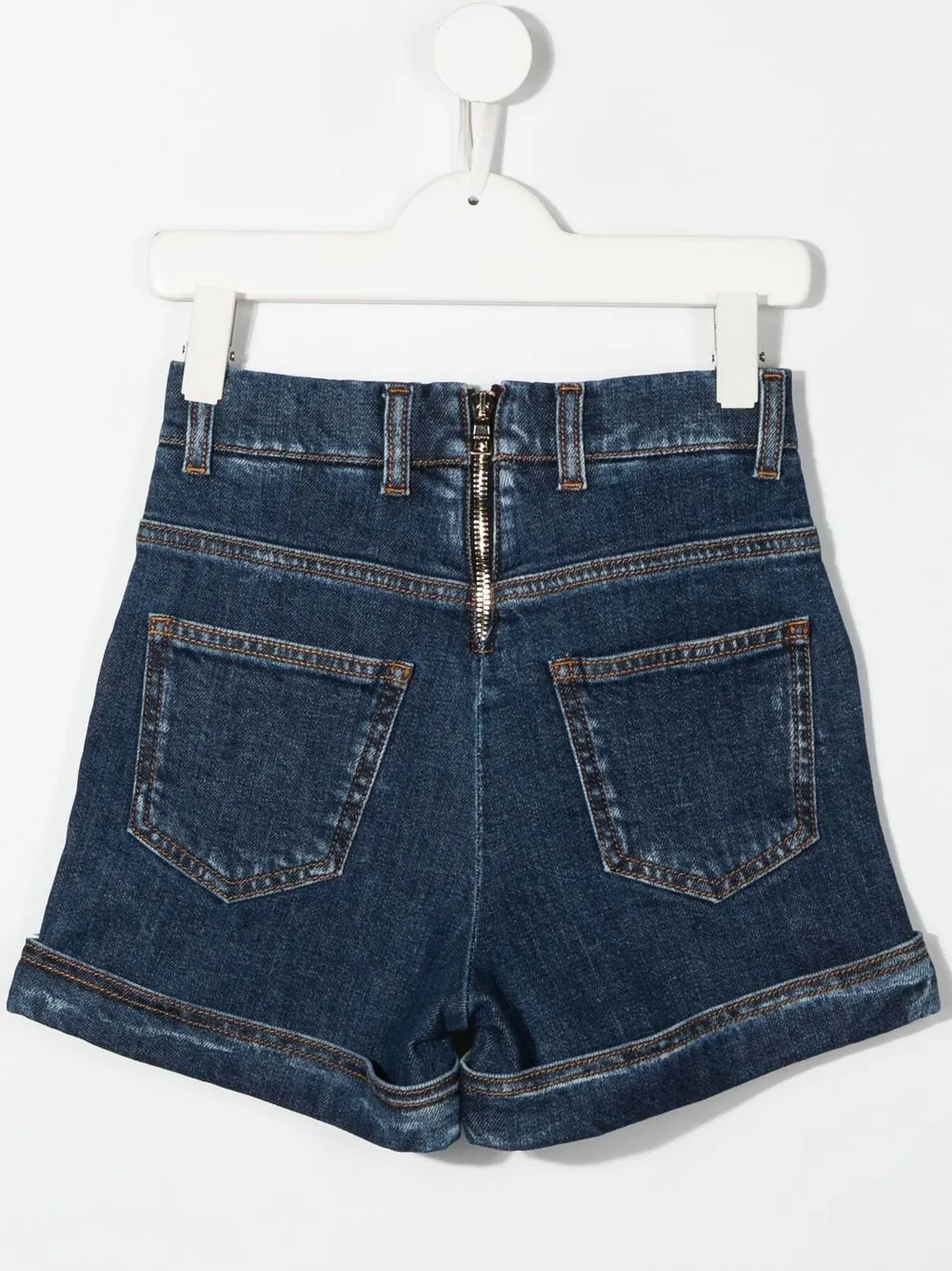 Balmain Kids High waist spijkershorts - Blauw