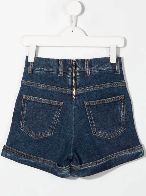 Children's high waisted denim shorts sales