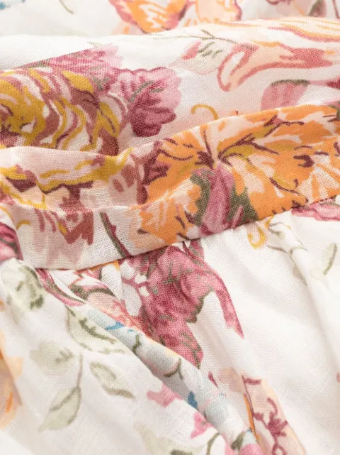 ZIMMERMANN Pattie Asymmetric Floral Dress - Farfetch
