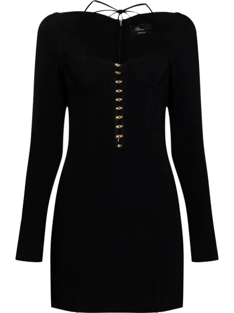Blumarine strap-detail long-sleeve dress