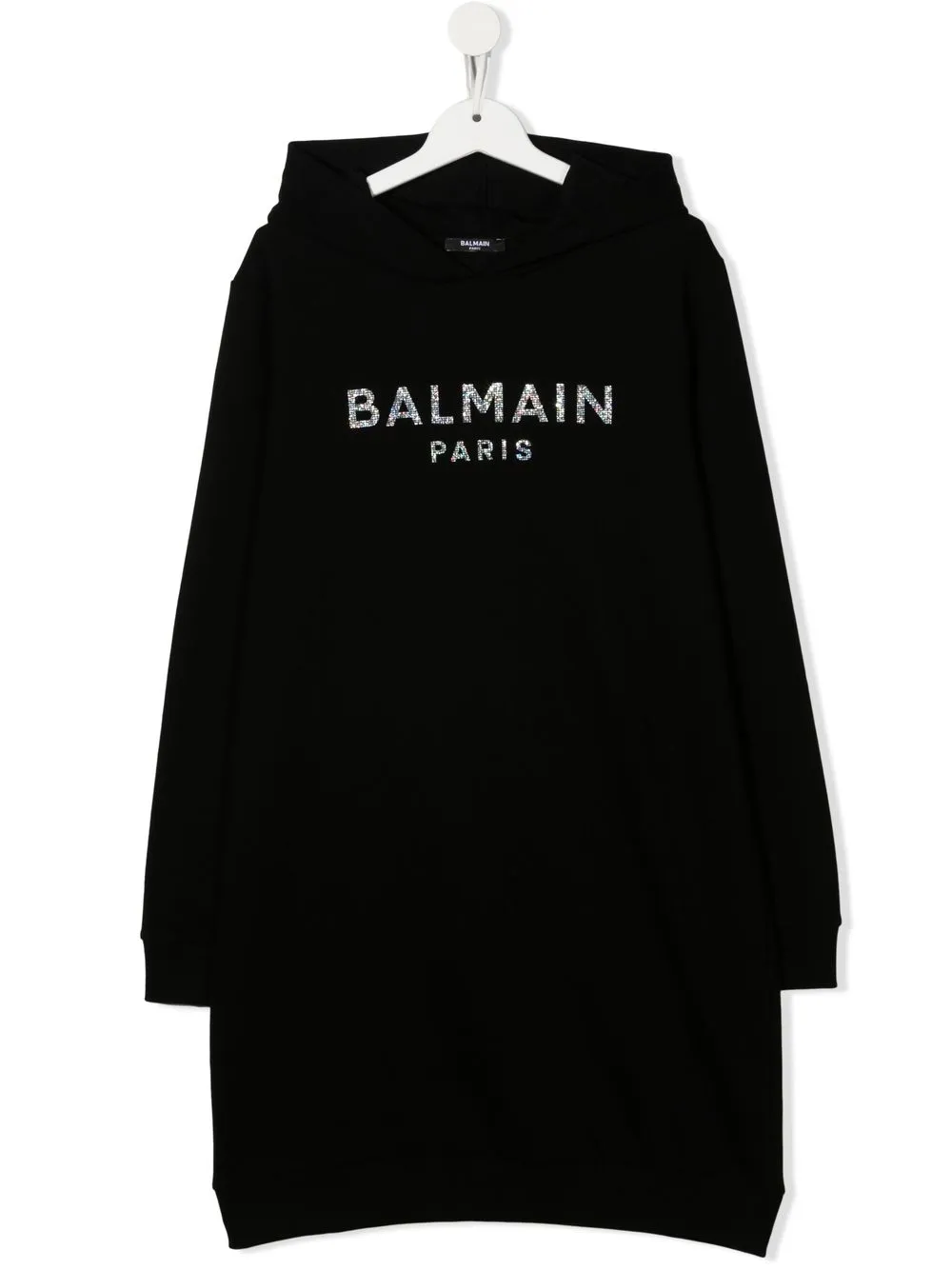 

Balmain Kids vestido estilo hoodie con logo estampado - Negro