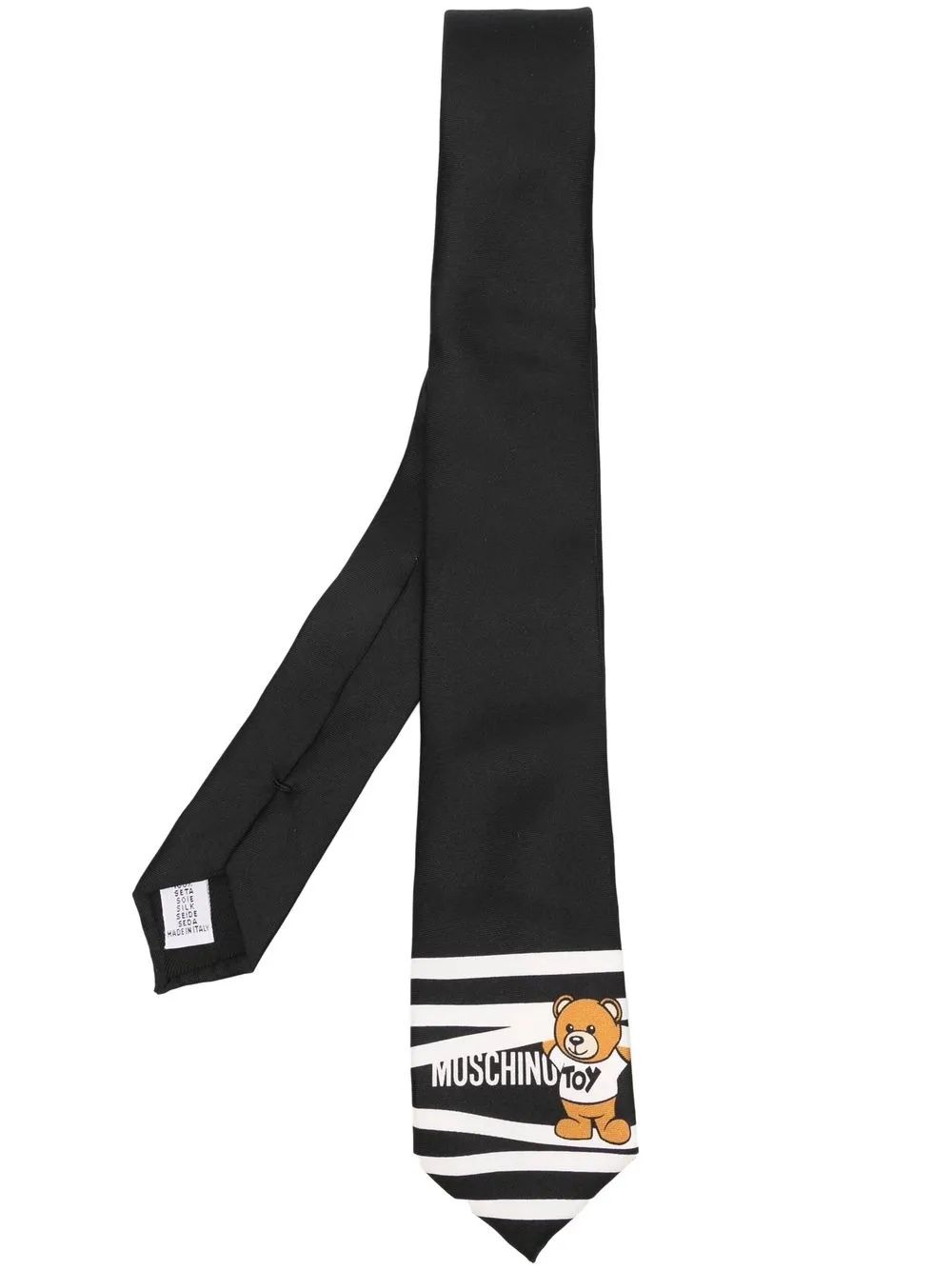 

Moschino graphic-print silk tie - Black
