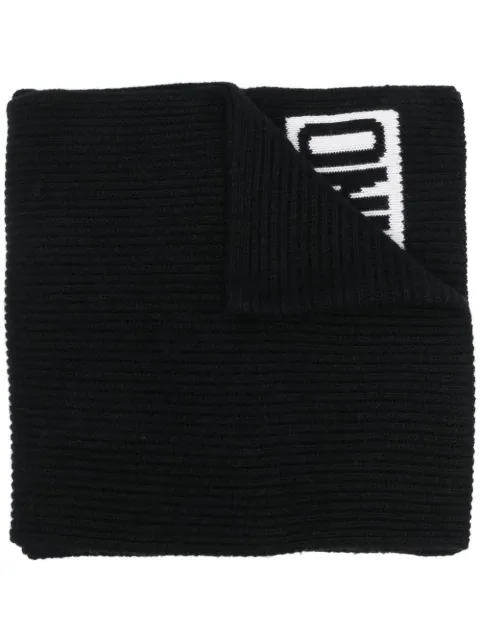 intarsia-logo knit scarf