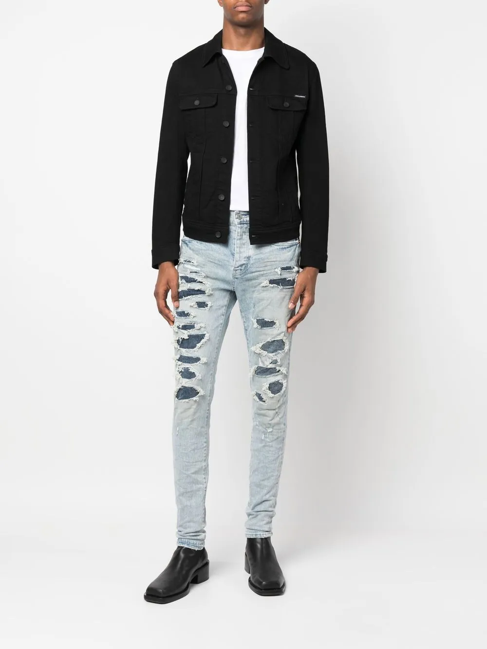 Purple Brand Gescheurde jeans - Blauw
