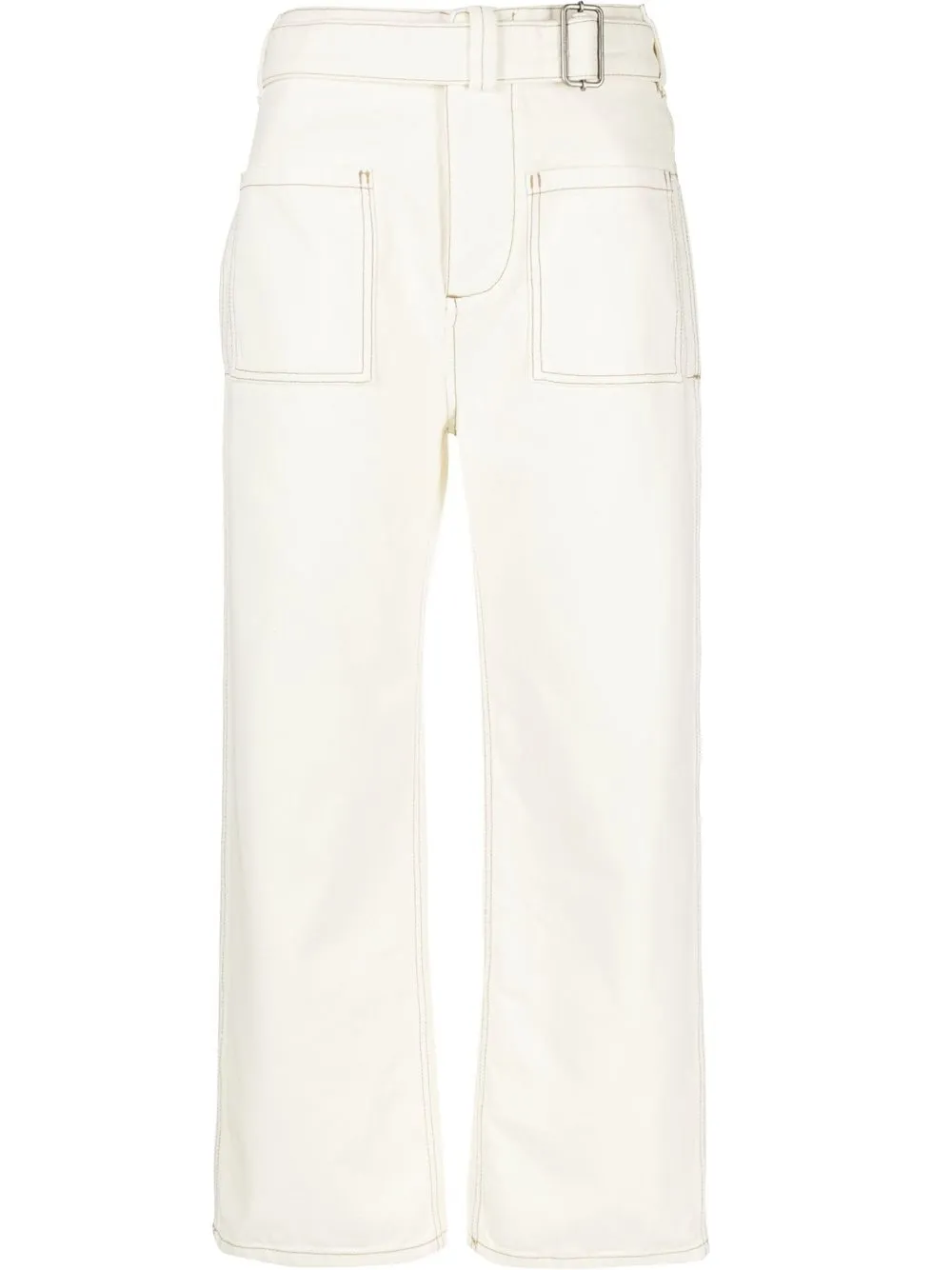 

ETRO belted cropped jeans - White