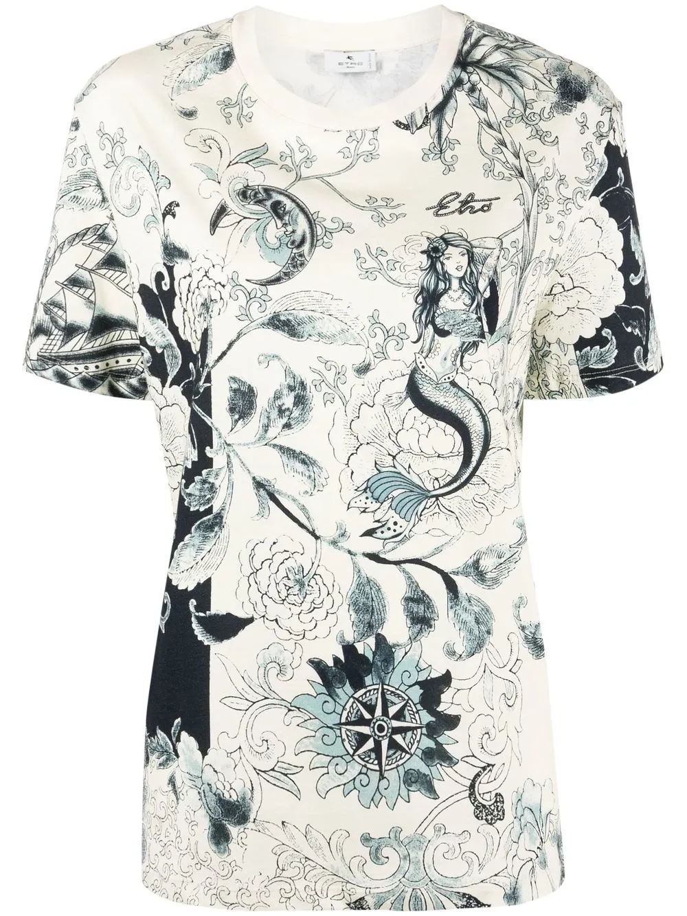 

ETRO camisa manga corta con estampado floral - Neutro