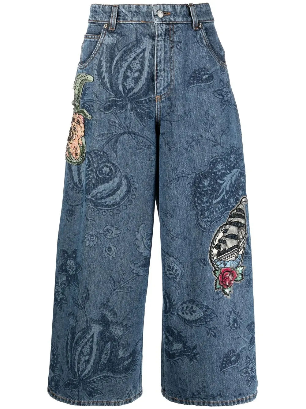 

ETRO appliqué-detail denim jeans - Blue