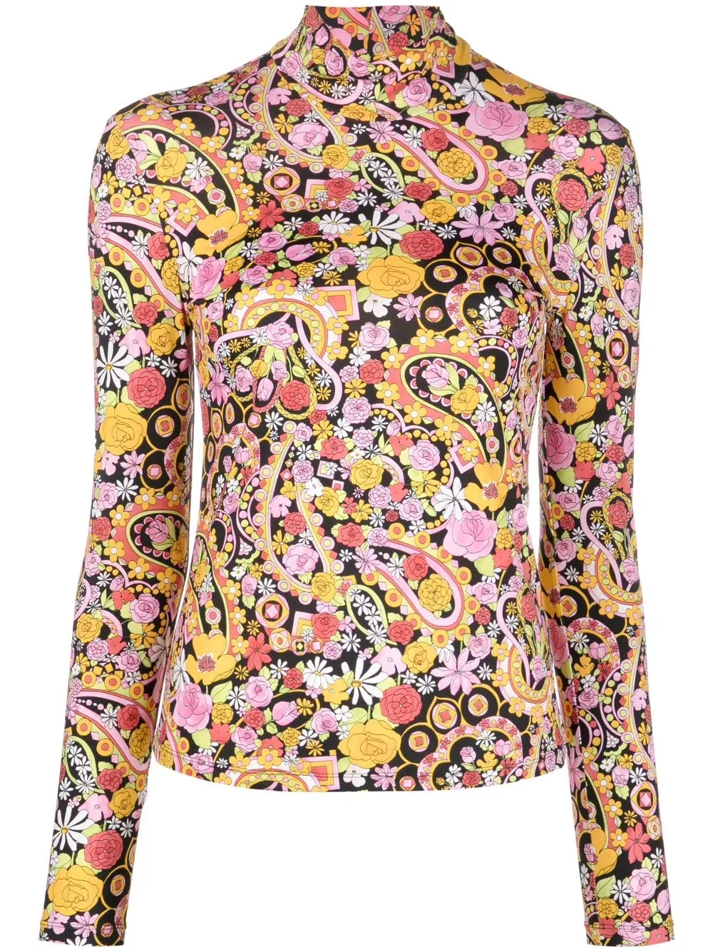 

La DoubleJ paisley-print long-sleeve top - Orange