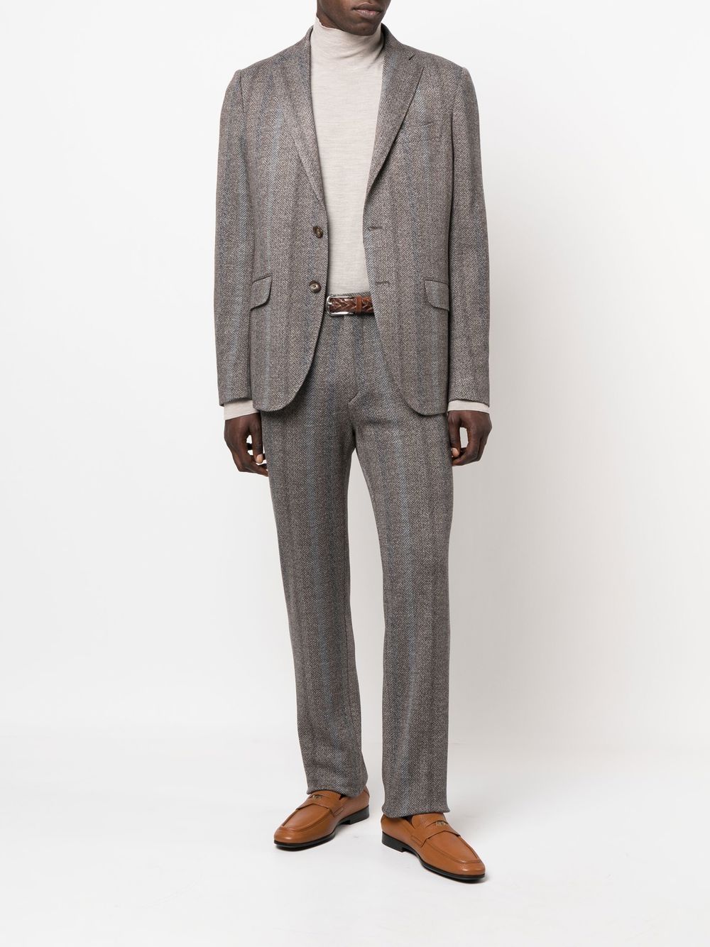 ETRO Blazer met visgraatpatroon - Beige