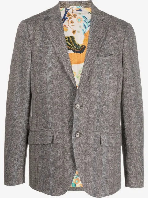 ETRO herringbone tonal striped blazer