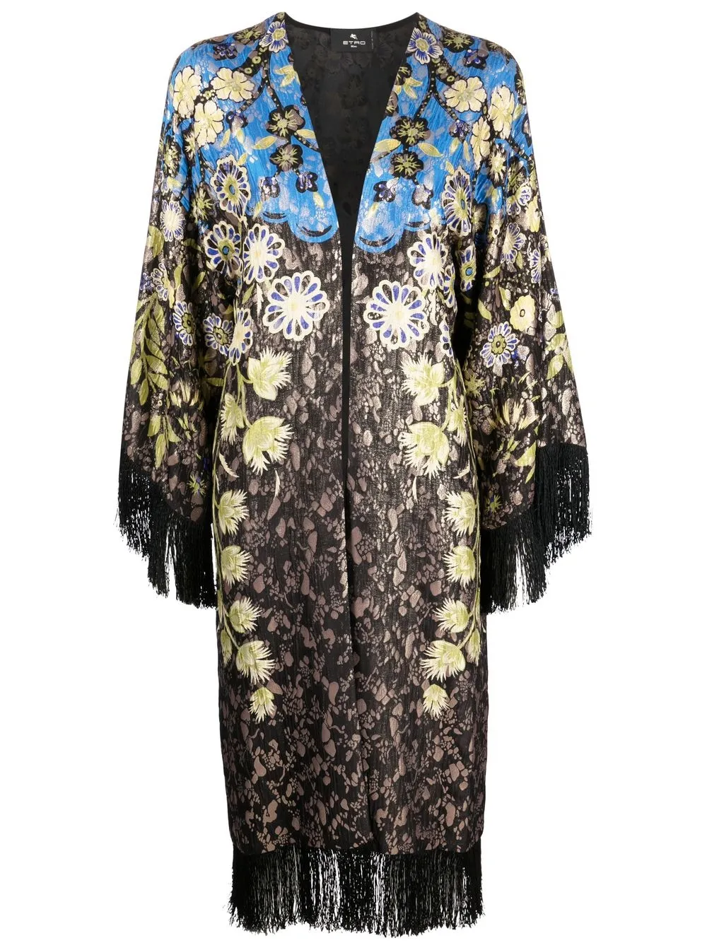 

ETRO poncho con estampado floral - Negro