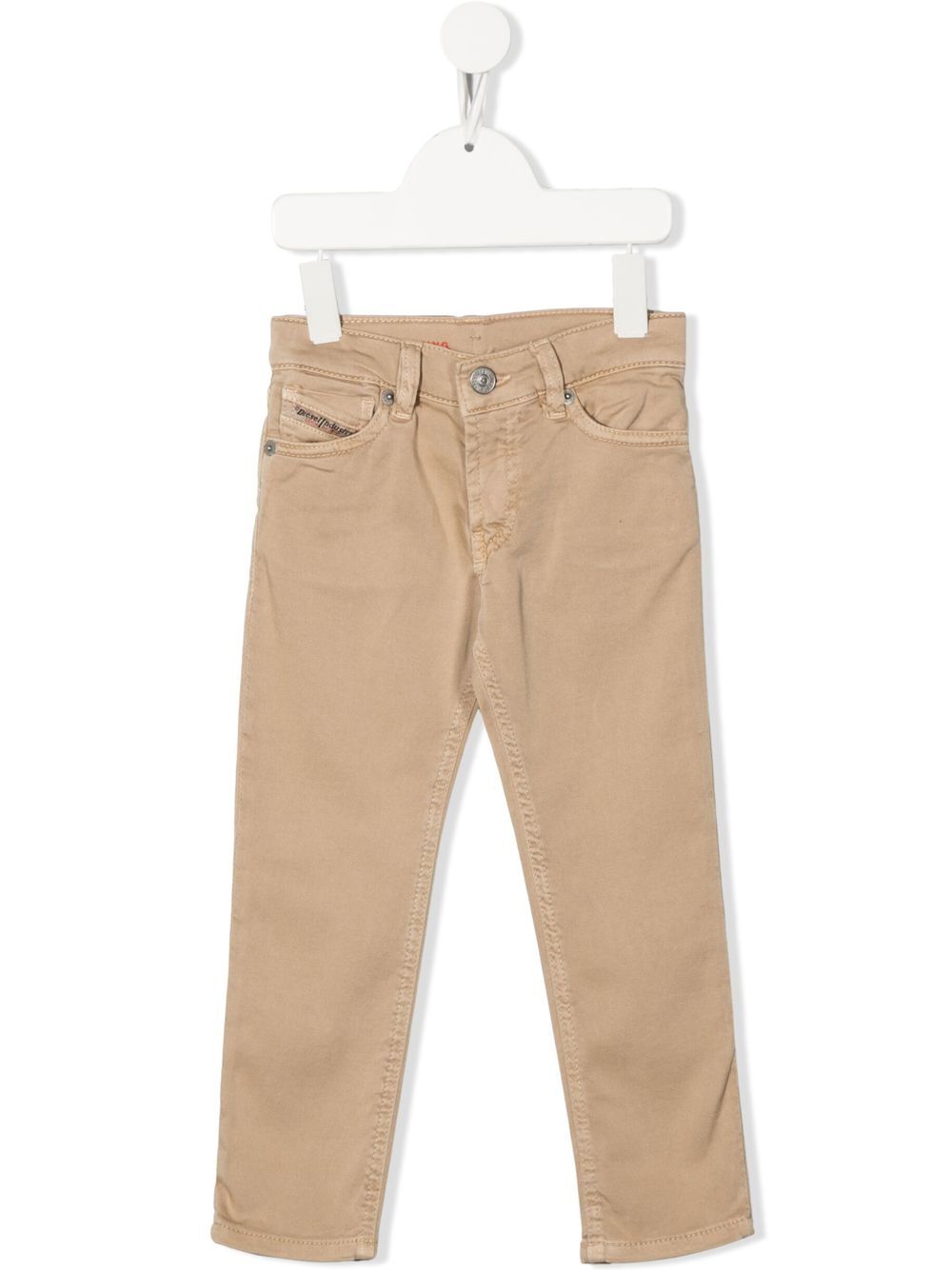 

Diesel Kids logo-patch tapered-leg jeans - Neutrals