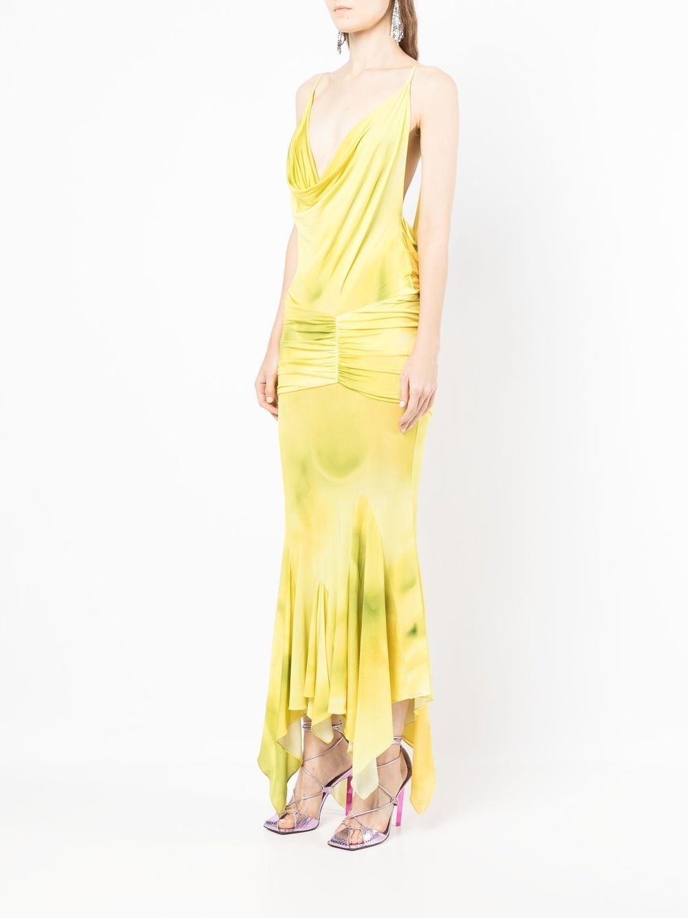 The Attico tie dye Ruched Dress Farfetch