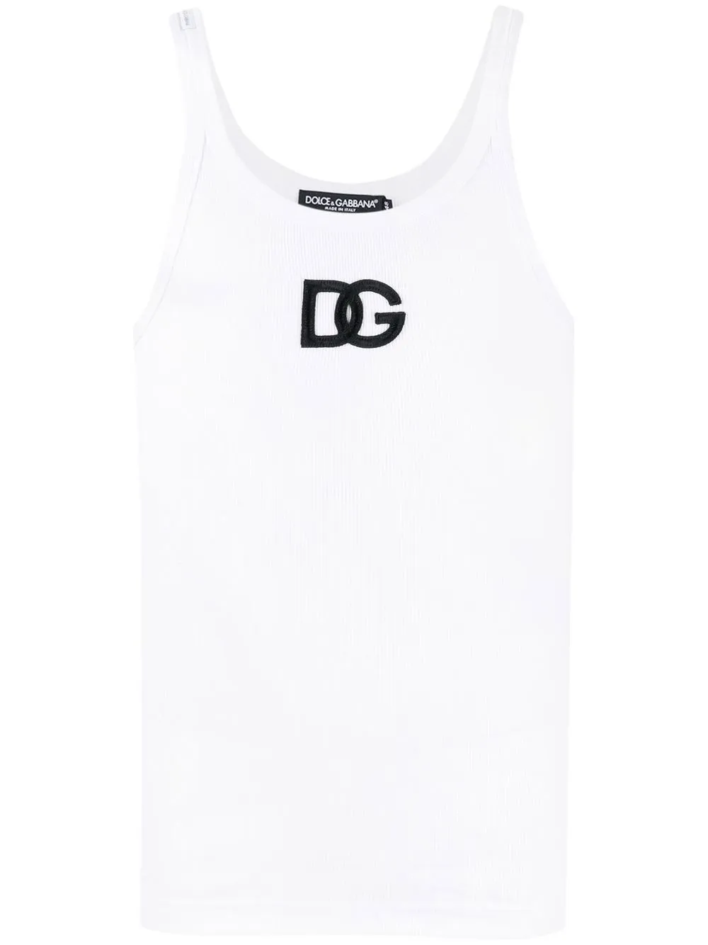 

Dolce & Gabbana top sin mangas con logo bordado - Blanco