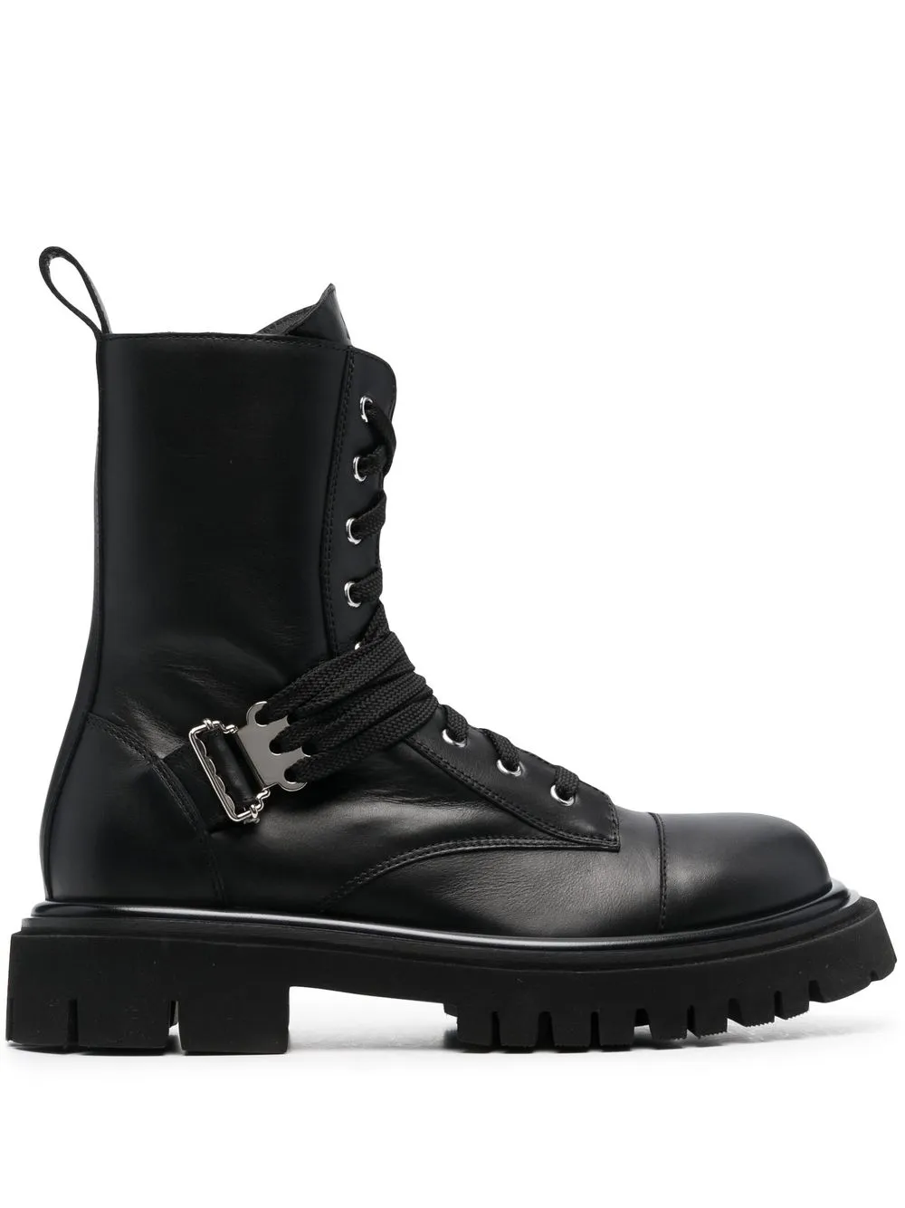 

Moschino lace-up leather ankle boots - Black