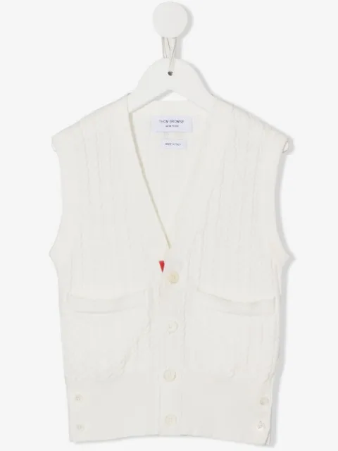 Thom Browne Kids cárdigan sin mangas