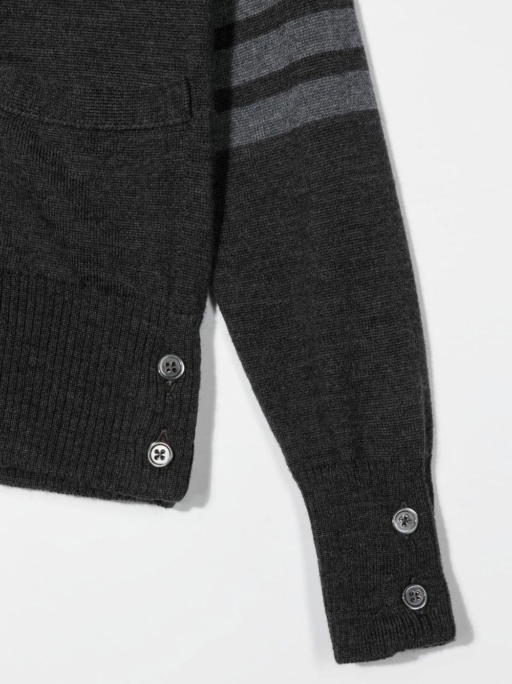 Shop Thom Browne Two-tone V-neck Cardigan In Grey