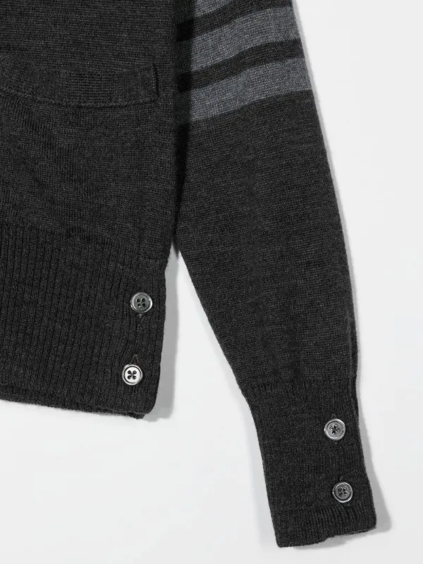 Thom Browne Kids バイカラー カーディガン | グレー | FARFETCH JP