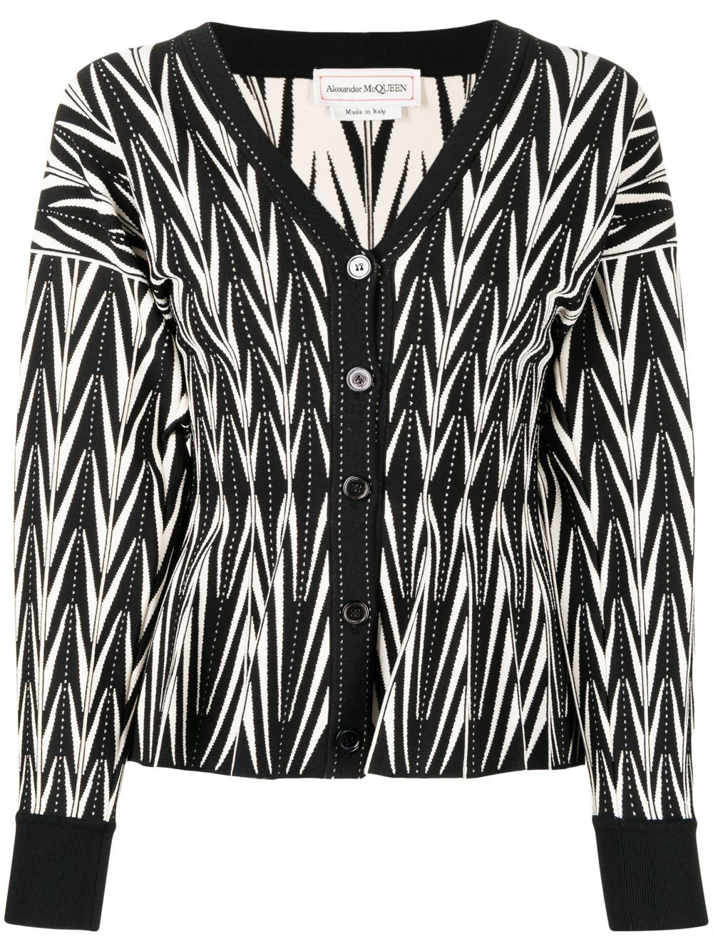 Image 1 of Alexander McQueen two-tone knit cardigan