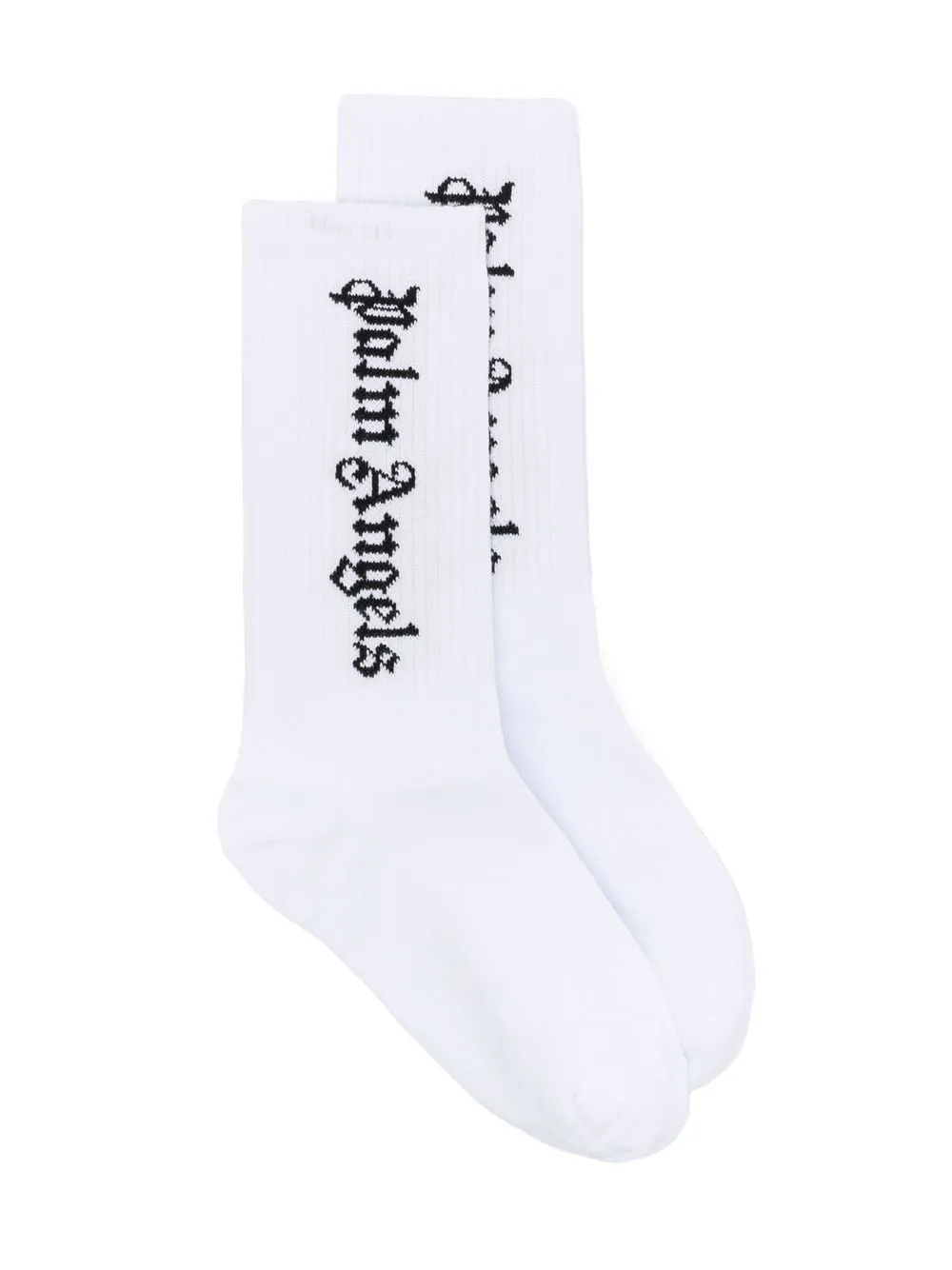 

Palm Angels Kids logo-print socks - White