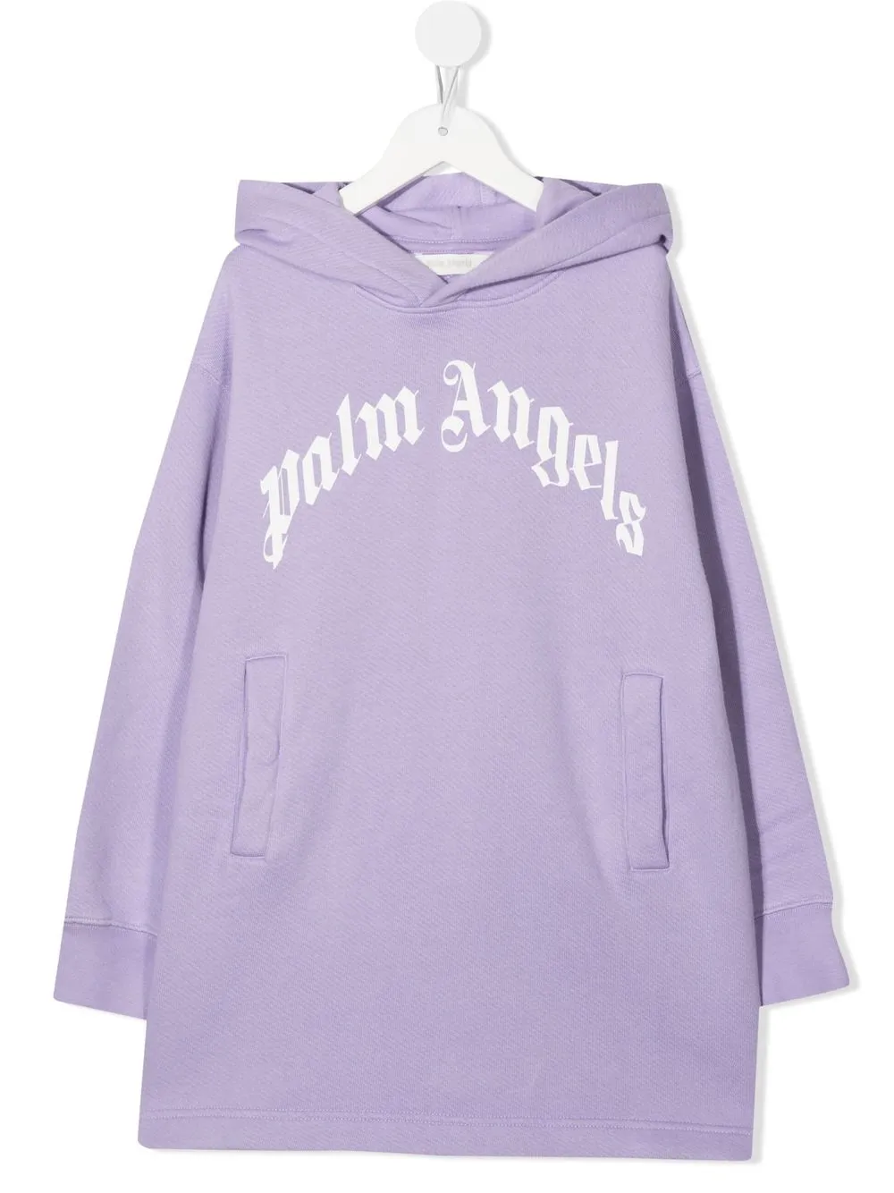 

Palm Angels Kids logo-print hooded dress - Purple