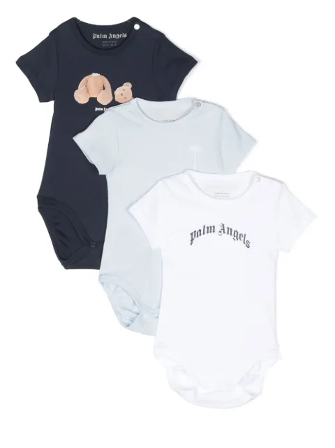 Palm Angels Kids طقم بودي 3 قطع بأكمام قصيرة