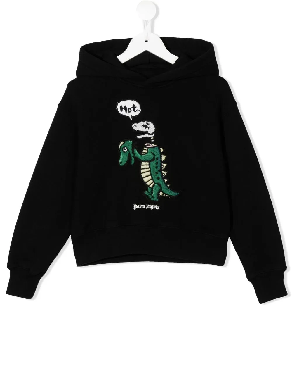 

Palm Angels Kids embroidered-dinosaur cotton hoodie - Black