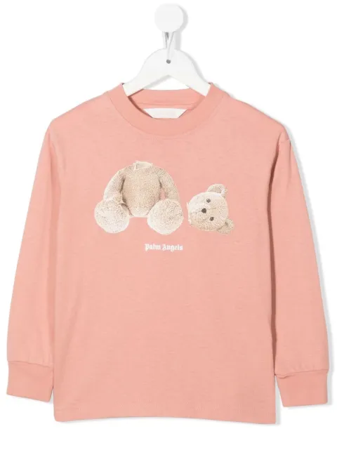 Palm Angels Kids teddy bear-print cotton sweatshirt 