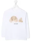 Palm Angels Kids bear-print long-sleeved T-shirt - White